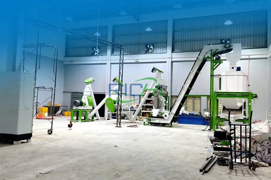 3-4T/H Commercial Poultry Feed Pellet Machine Project in Malaysia