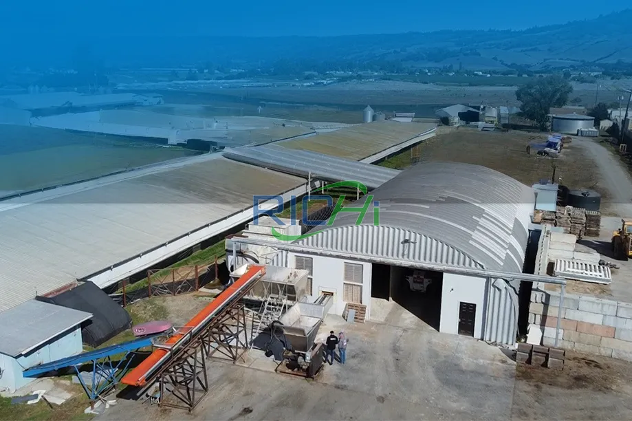 Línea de producción a gran escala de fertilizantes bioorgánicos de estiércol de pollo con un 50 % de humedad en Polonia