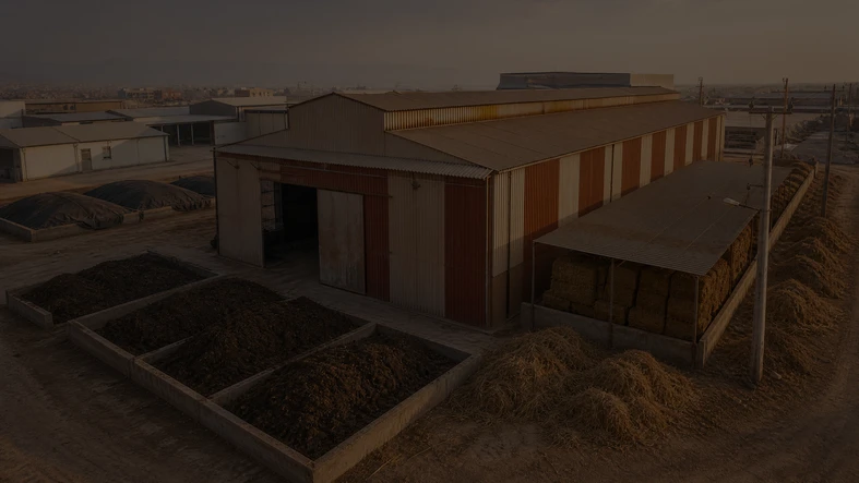Planta de procesamiento de fertilizantes a partir de estiércol de ganado y residuos de paja en Turquía