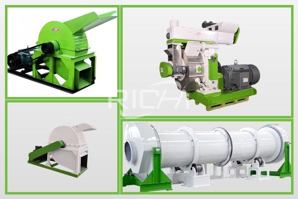 What equipment is needed for wood pellet production line