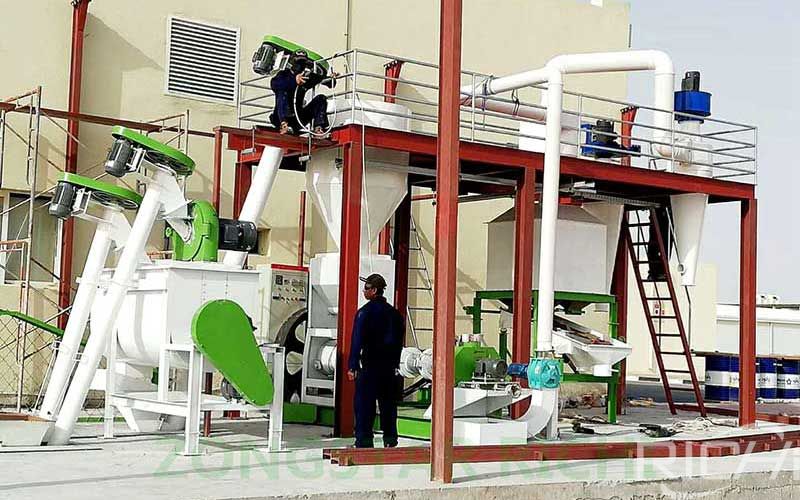 1t/h various animal feed pellet production line