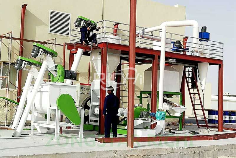 Installation 1-1.2 t/h Bird/Fish feed line in Qatar