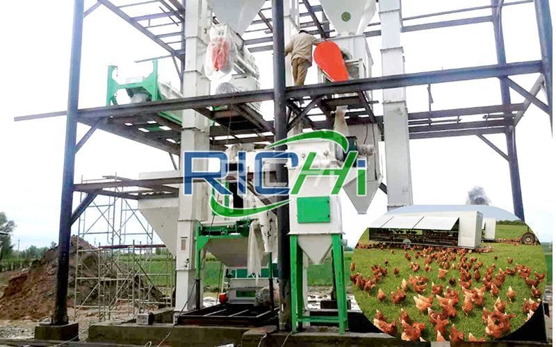 Uzbekistan 3-5 T/h Chicken Feed Pelletizing Line Plant Project