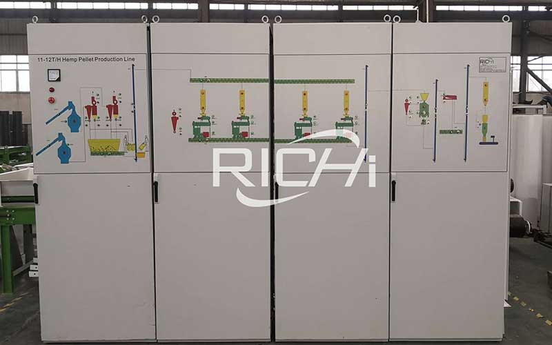 Electric control cabinet of 11-12 T/H hemp pellet production line