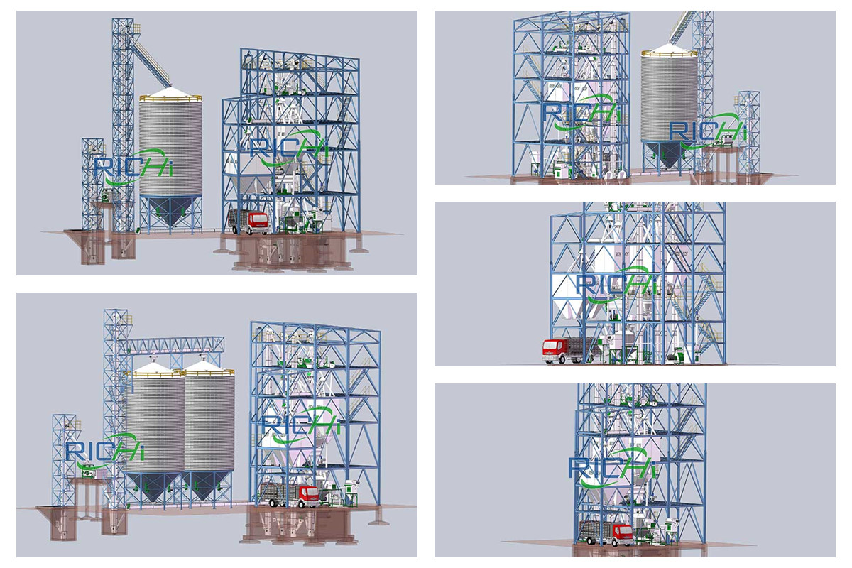 30t/h automatic complete chicken feed pellet line with reasonable price