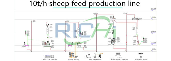 10T/H sheep feed manufacturing process