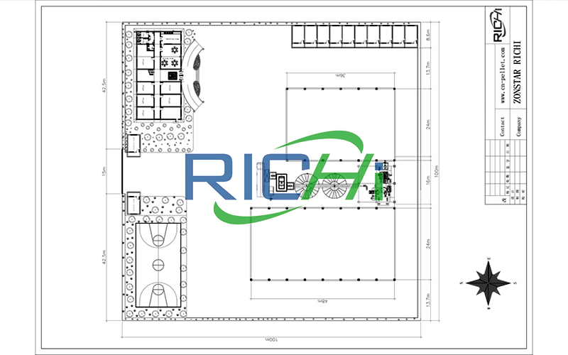 8-9t/h biomass wood pellet production plant layout design