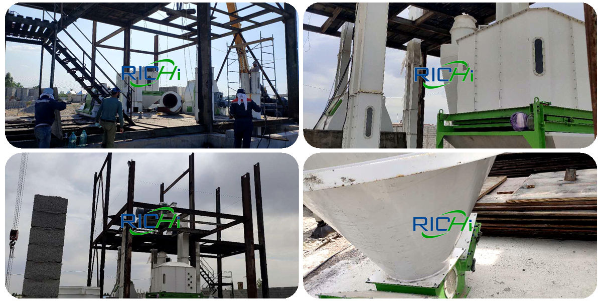 Uzbekistan 15t/h poultry chicken broiler animal feed pellet making plant project site