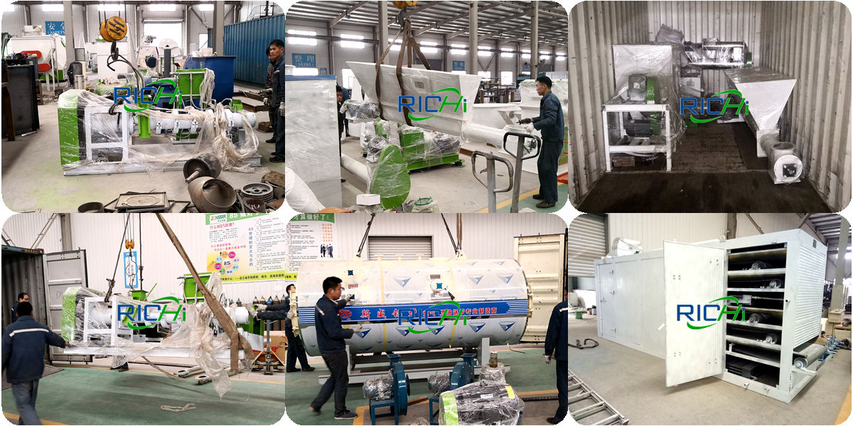 Equipment delivery of 1T/H Floating Fish Feed Making Plant And 1-2T/H Animal Feed Line Combined Project for sale Uzbekistan