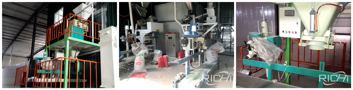 Packaging section of 9-10t/h commercial compound animal feed processing
        plant