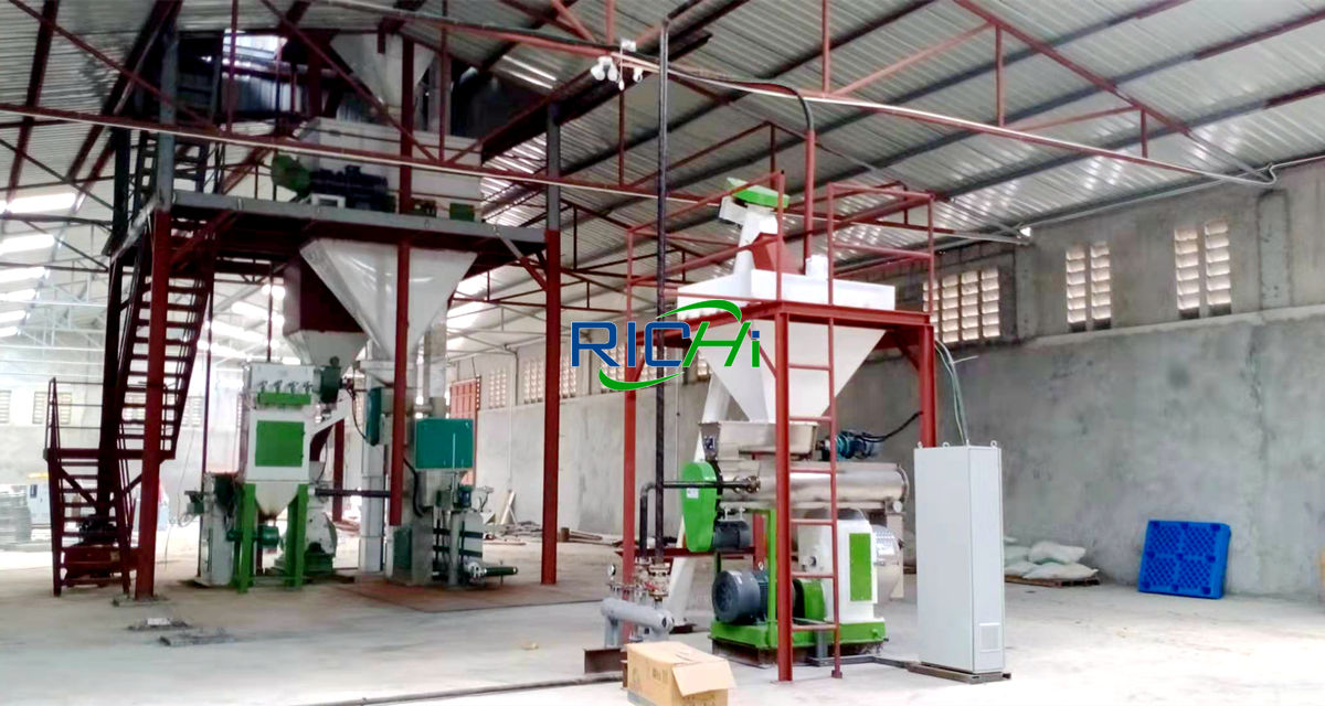 Overview of turn-key 3-5t/h full animal pallet and mash feed mill in Tanzania