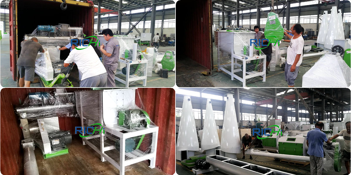 mobile 1000-2000kg/h livestock animal poultry feed processing plant