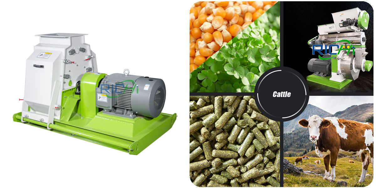 Vertical 2 in 1 type animal cattle feed mixer and hammer mill farm hammer mill for sale cattle feed grinding machine