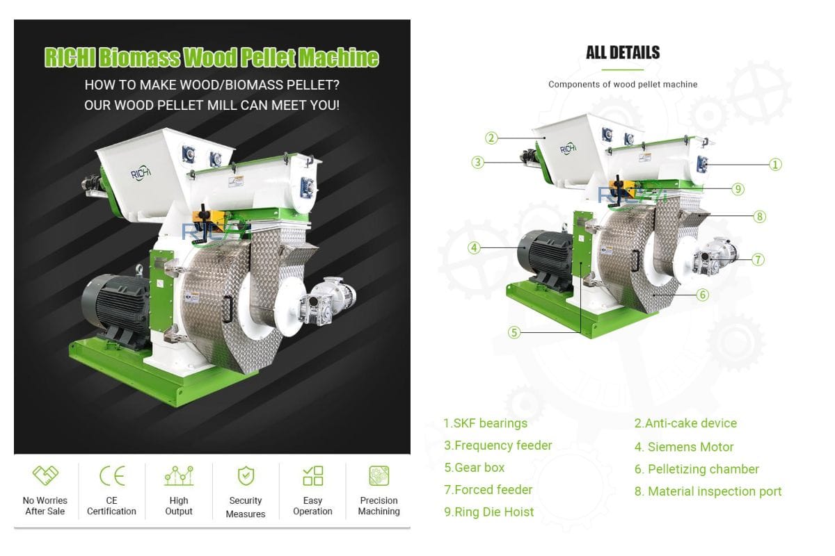 Sawdust biomass Wood pellet making machine for sale low price, Capacity:  300Kg/H