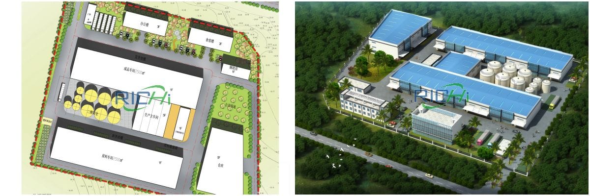 layout for 10 tph large dog pet feed mill in China