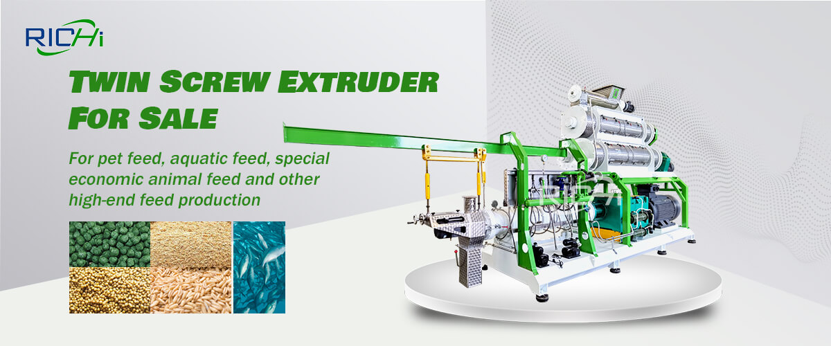 twin screw fish feed extruder machine