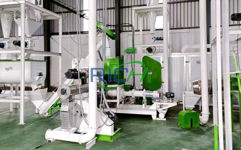 Bangladesh 500kg/h floating fish and 1-2t/h animal feed mill project