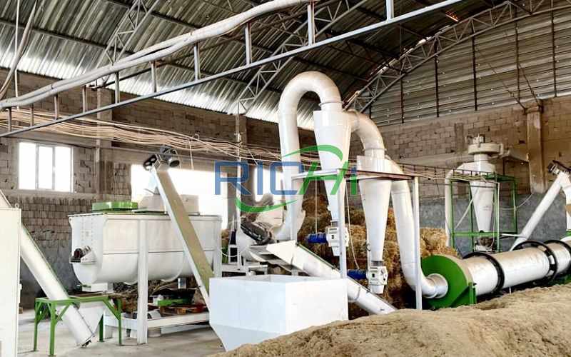 South Africa 0.8-4T/H Automatic Livestock Feed Mill For Making Wheat Straw Pellets