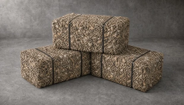 Cotton stalk bales