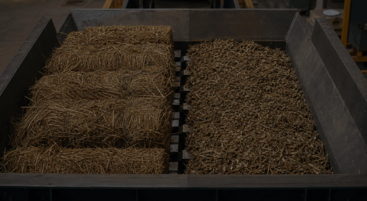 municipal solid waste twin shaft shredder for Hay Bale Crushing Testing Video